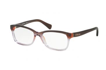 Image of Coach HC6089 Progressive Prescription Eyeglasses 5401-49 - Purple Brown Gradient/Brown Frame
