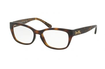 Image of Coach HC6104 Eyeglass Frames 5394-50 - Dark Tort/Dark Tort Gold Sig C Frame