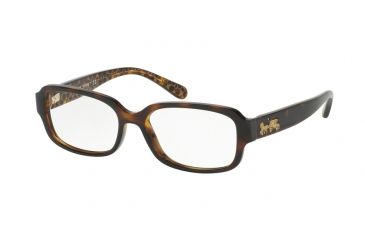 Image of Coach HC6105 Eyeglass Frames 5394-51 - Dark Tort/Dark Tort Gold Sig C Frame