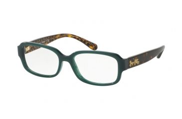 Image of Coach HC6105 Eyeglass Frames 5451-51 - Teal/dark Tort Gold Sig C Frame