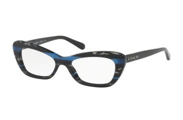 Image of Coach HC6108 Single Vision Prescription Eyeglasses 5477-50 - Blue Glitter Varsity Stripe Frame