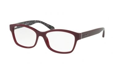 Image of Coach HC6116F Single Vision Prescription Eyeglasses 5509-54 - Oxblood Frame, Demo Lenses