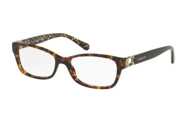 Image of Coach HC6119F Eyeglass Frames 5507-53 - Dark Tortoise Frame, Demo Lenses