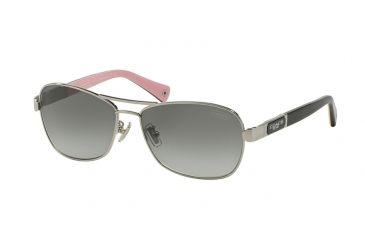 Image of Coach L038 CAROLINE HC7012 Sunglasses 910211-56 - Silver / Black Frame, Grey Gradient Lenses