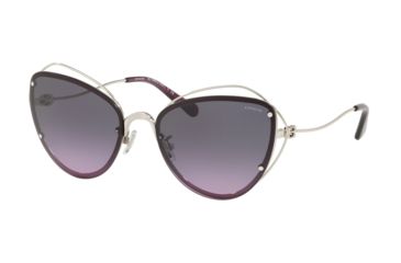 Image of Coach L1037 HC7086 Sunglasses 900190-60 - Silver Frame, Purple Gradient Lenses