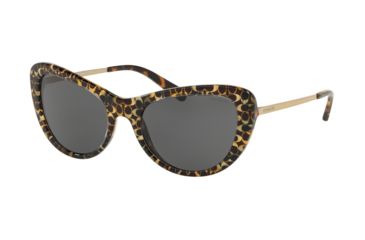 Image of Coach L1039 HC8247 Sunglasses 551987-53 - Spotty Tort Sig C Outside Frame, Dark Grey Solid Lenses