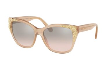 Image of Coach L1043 HC8244 Sunglasses 55238Z-56 - Milky Pink Champagne Frame, Silver Pink Gradient Flash Lenses