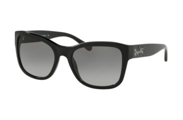 Image of Coach L1045 HC8243 Sunglasses 500211-55 - Solid Black Frame, Grey Gradient Lenses