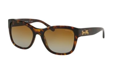 Image of Coach L1045 HC8243 Sunglasses 5417T5-55 - Dark Tortoise Frame, Brown Gradient Polar Lenses
