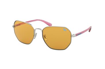 Image of Coach L1063 HC7092 Sunglasses 900185-56 - Silver Frame, Amber Solid Lenses