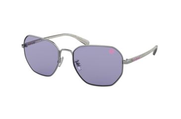 Image of Coach L1063 HC7092 Sunglasses 90041A-56 - Gunmetal Frame, Solid Purple Lenses