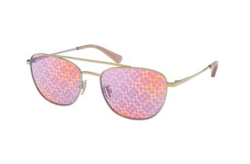 Image of Coach L1110 HC7107 Sunglasses 9338AL-55 - , Gold Pink Mirror Mirror Sig C Lenses