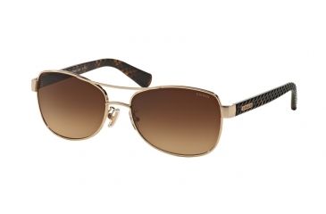 Image of Coach L129 HC7054 Sunglasses 920913-56 - Light Gold/Dark Tortoise Frame, Brown Gradient Lenses