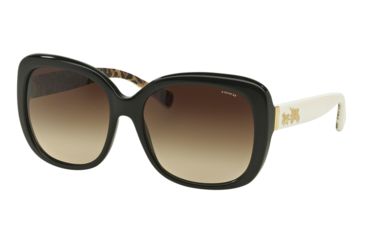Image of Coach L139 HC8158 Sunglasses 533613-58 - Black/Ivory Wild Beast Frame, Khaki Gradient Lenses