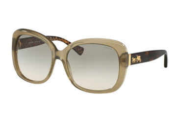 Image of Coach L139 HC8158 Sunglasses 53952C-58 - Olive/Dark Tort Gold Sig C Frame, Olive Gradient Lenses