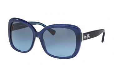 Image of Coach L139 HC8158 Sunglasses 539717-58 - Milky Navy/Milky Navy Sig C Frame, Grey Blue Gradient Lenses