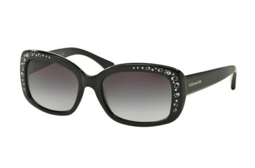 Image of Coach L146 HC8161 Sunglasses 500211-55 - Black Frame, Light Grey Gradient Lenses