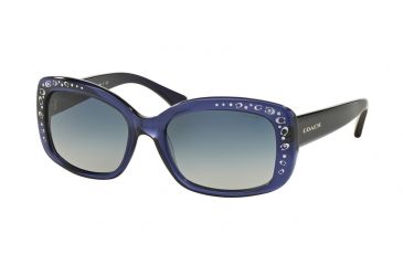 Image of Coach L146 HC8161 Sunglasses 51104L-55 - Navy Frame, Blue Gradient Lenses