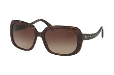 Image of Coach L1591 HC8178 Sunglasses 512013-57 - Dark Tortoise Frame, Smoke Gradient Lenses