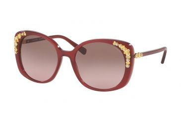 Image of Coach L1595 HC8186B Sunglasses 539814-56 - Milky Black Cherry Frame, Brown Rose Gradient Lenses