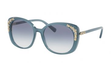 Image of Coach L1595 HC8186B Sunglasses 539979-56 - Milky Blue Frame, Blue Gradient Lenses