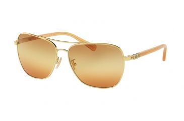 Image of Coach L1637 HC7073B Sunglasses 9305W8-59 - Gold Amber Frame, Brown Orange Triple Gradient Lenses