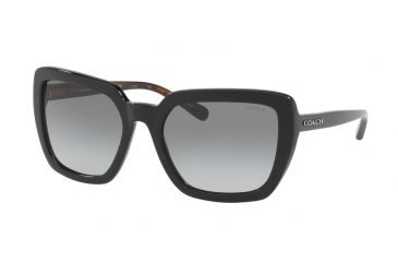 Image of Coach L1654 HC8217 Sunglasses 548711-57 - Black Frame, Dark Grey Gradient Lenses