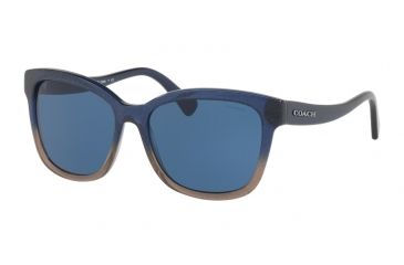 Image of Coach L1656 HC8219 Sunglasses 547480-56 - Denim Taupe Glitter Gradient Frame, Dark Blue Solid Lenses