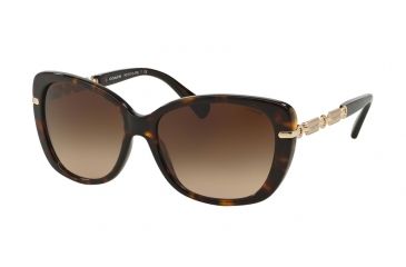 Image of Coach L552 HC8131F Sunglasses 528113-58 - Dark Tortoise/Light Gold Frame, Dark Brown Gradient Lenses