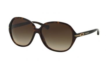 Image of Coach L589 BAILEY HC8118F Sunglasses 500113-60 - Tortoise Frame, Brown Gradient Lenses