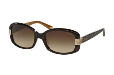 Image of Coach LILLIAN HC8003 Sunglasses 503313-55 - Dark Tortoise Frame, Brown Gradient Lenses