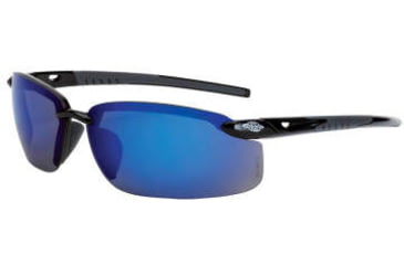 Image of CrossFire Fortitude Safety Glasses - Shiny Black/Blue Mirror, One Size XFFT-1070C