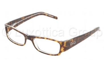 Image of D&amp;G DD1161 SV Prescription Eyeglasses - Havana On Transparent Demo Lens Frame / 51 mm Prescription Lenses, 556-5117
