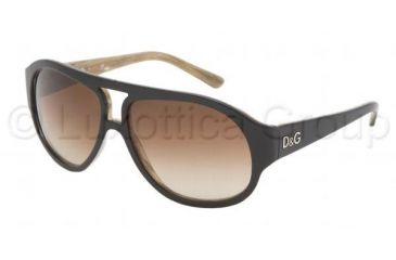 Image of D&amp;G DD 3026 Sunglasses Styles Black On Brown Horn Frame / Brown Gradient Lenses, 869-13-5914