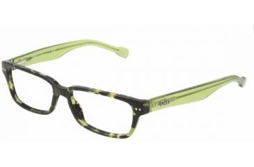 Image of D&amp;G Eyeglasses DD1165 with No-Line Progressive Rx Prescription Lenses, Select Frame Color / Lens Diameter Green Havana Frame / 51 mm Prescription Lenses