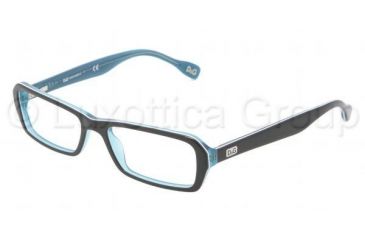 Image of D&G DD1225 Progressive Prescription Eyeglasses 1870-5016 - Black Turquo/White Frame, Demo Lens Lenses