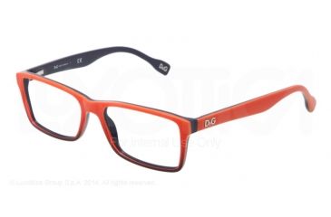 Image of D&amp;G DD1233 Progressive Prescription Eyeglasses 1970-53 - Orange Gradient On Blue Frame