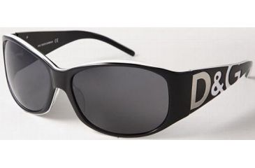 Image of D&amp;G DD3008-547-87-6016 Sunglasses Black w/White Stripe Frame / Gray-Blue Lenses