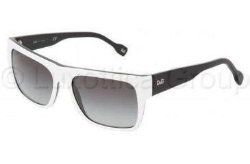 Image of D&amp;G DD3044 Sunglasses 783/8G-5618 - White On Black Gray Gradient