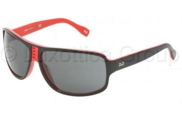 Image of D&amp;G DD3045 Sunglasses 160387-6313 - Black On Red Gray