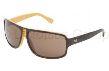 Image of D&amp;G DD3045 Sunglasses 938/73-6313 - Havana On Yellow Brown