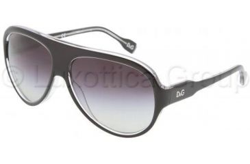 Image of D&G DD3059 Progressive Prescription Sunglasses DD3059-675-8G-6114 - Lens Diameter: 61 mm, Frame Color: Black On Crystal