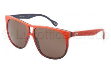 Image of D&amp;G DD3076 Sunglasses 197073-5911 - Orange Gradient on Blue Frame, Brown Lenses