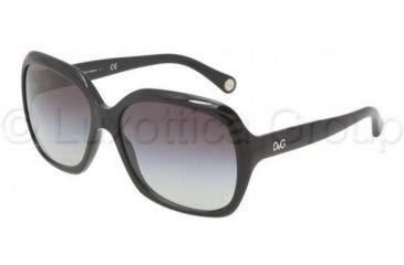 Image of D&amp;G DD3077 Sunglasses 501/8G-5815 - Black Frame, Gray Gradient Lenses