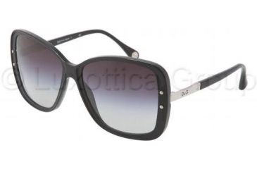 Image of D&amp;G DD3078 Sunglasses 501/8G-5816 - Black Frame, Gray Gradient Lenses