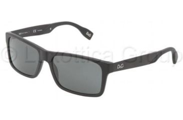 Image of D&amp;G DD3082 Sunglasses 255781-5716 - Matte Black Frame, Gray Lenses