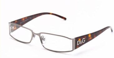 Image of D&amp;G Eyeglasses DD5010 with No-Line Progressive Rx Prescription Lenses, Select Frame Color / Lens Diameter Gunmetal + Dark Tortse Frame / 50 mm Prescription Lenses
