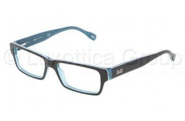 Image of D&amp;G Eyeglasses DD1203 with No-Line Progressive Rx Prescription Lenses 1870-5215 - Black Turquo/White Frame, Demo Lens Lenses