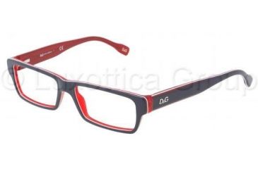 Image of D&amp;G Eyeglasses DD1203 with No-Line Progressive Rx Prescription Lenses 1872-5215 - Blue / Red / White / Red Frame