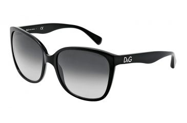 Image of D&amp;G Glitter DD3090 Sunglasses 501/8G-5917 - Black Frame, Gray Gradient Lenses